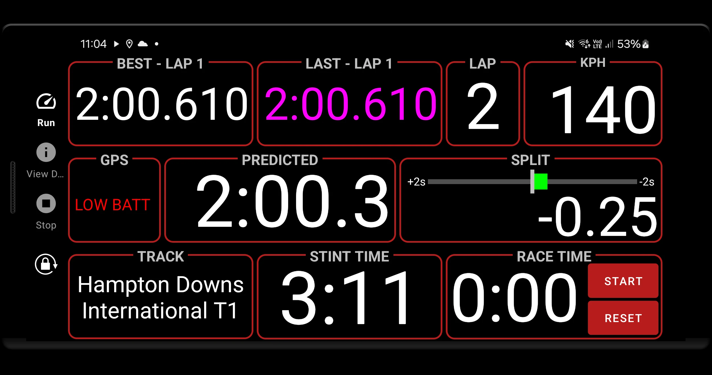 VRacer GPS Track Day Lap Timer screenshot